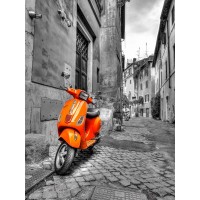 Assaf Frank - Scooter parked in narrow street of Rome, Italy