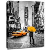 Assaf Frank - Man with yellow umbrella at Times square, New York