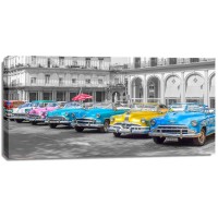 Assaf Frank - Traditional cuban cars parked in row by the road in Havava, Cuba, FTBR 1849